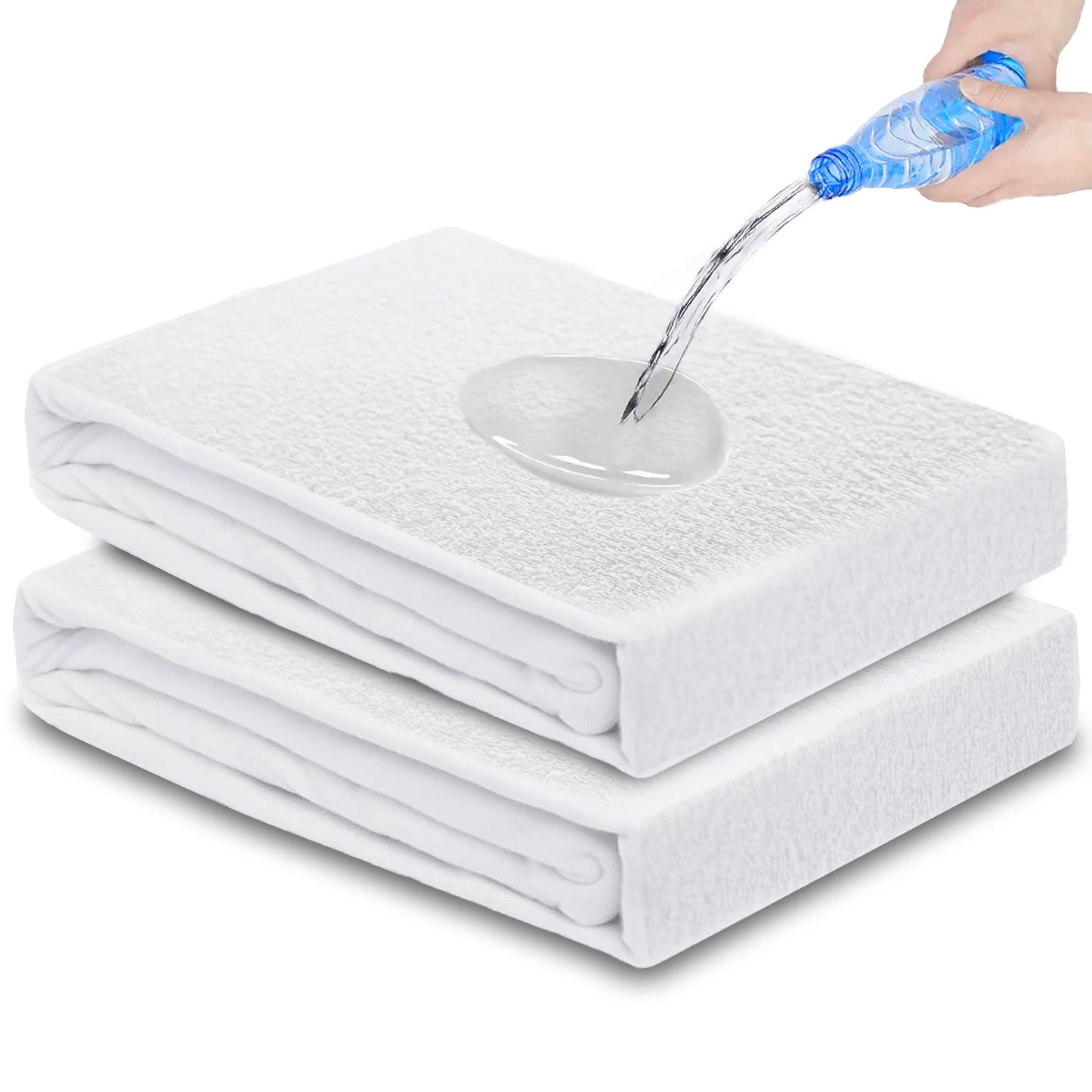 1x Waterdichte Matrasbeschermer - Premium Badstof Matrashoes, Ademend, Rondom Elastisch