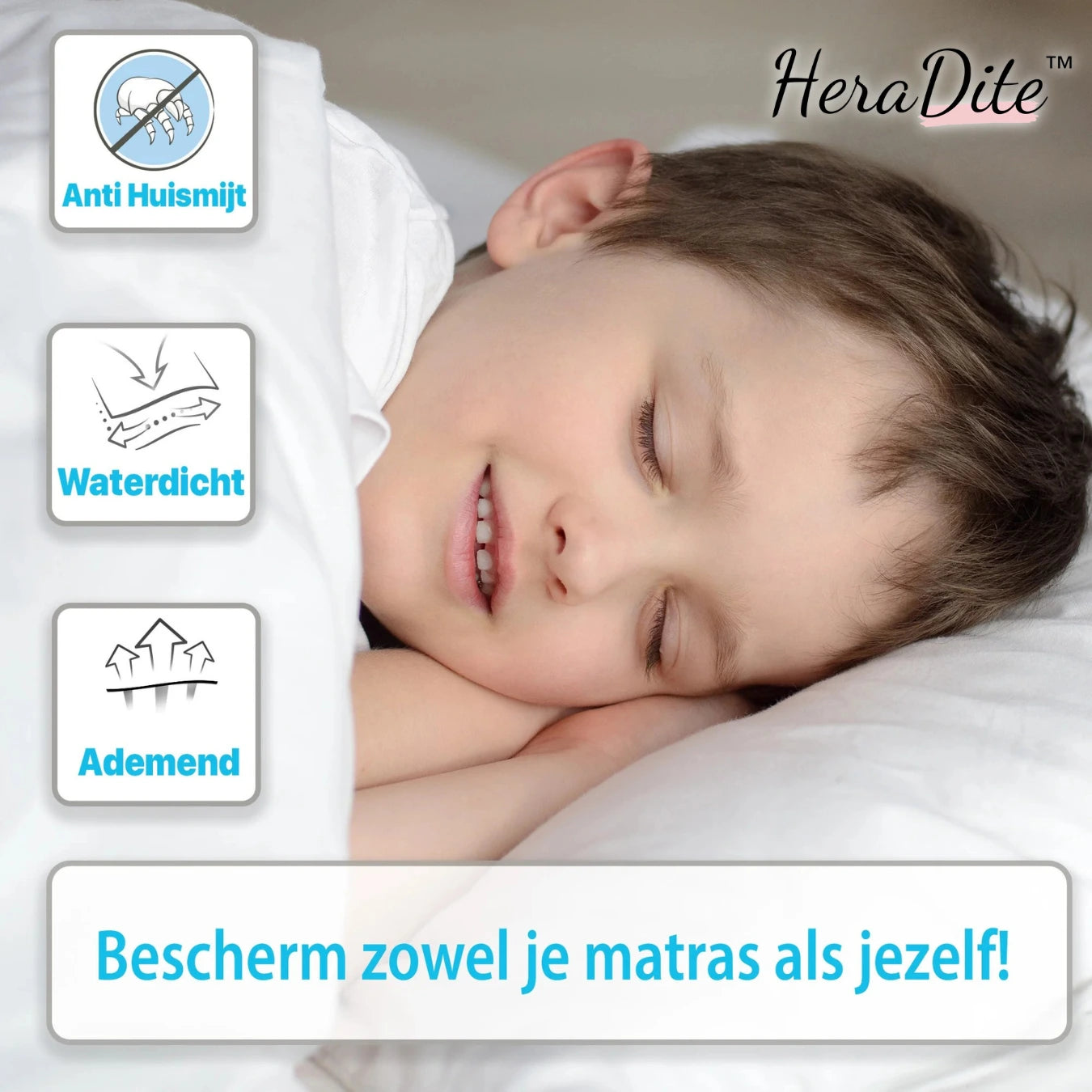 1x Waterdichte Matrasbeschermer - Premium Badstof Matrashoes, Ademend, Rondom Elastisch