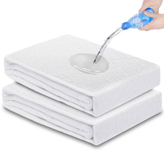 1x Waterdichte Matrasbeschermer - Premium Badstof Matrashoes, Ademend, Rondom Elastisch